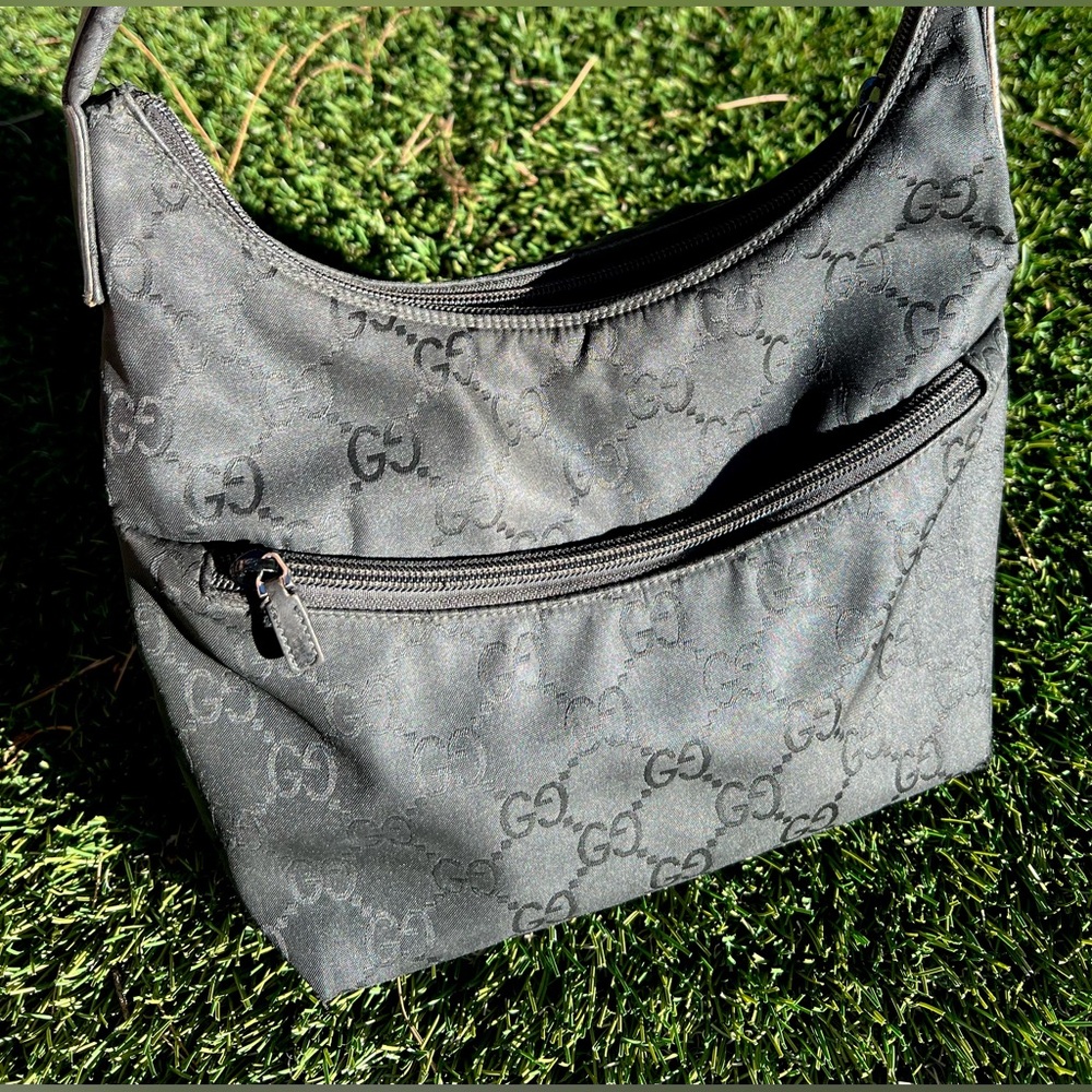 Black Gucci monogram shoulder bag